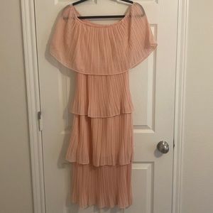 Tiered chiffon midi dress
